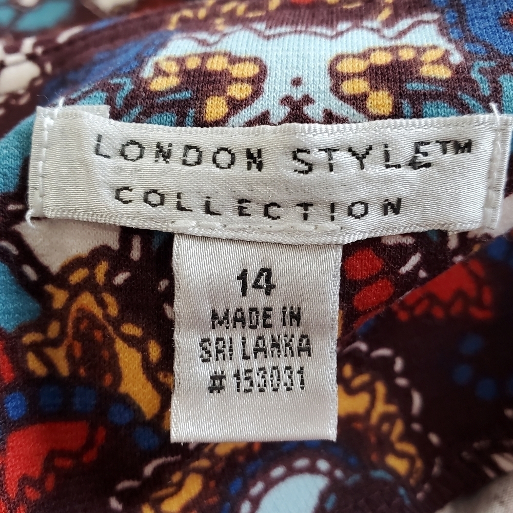 London Style Collection Print Dress. Sz 14 - Picture 10 of 11